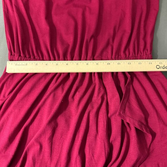 Ann Taylor Dress Women's Large Tall One-Shoulder Midi Elastic Waist Asymmetrical - Picture 10 of 11